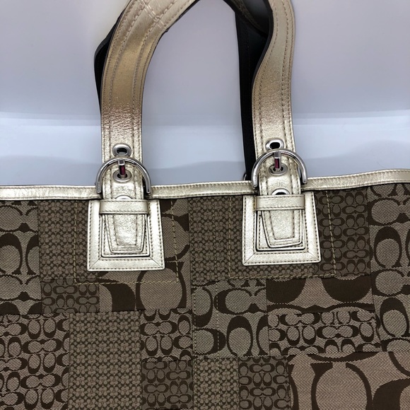 Authentic Coach Gold Tote - Picture 3 of 11